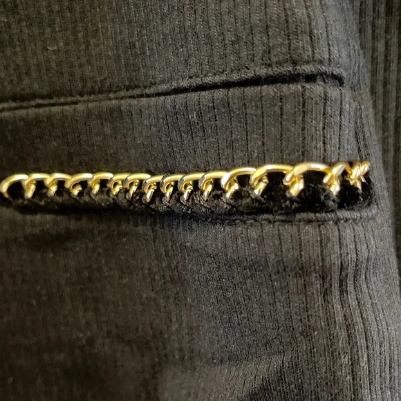 J. Crew Factory Black Jacket with Gold Accents and Velvet  & Gold Trim. - Picture 4 of 8